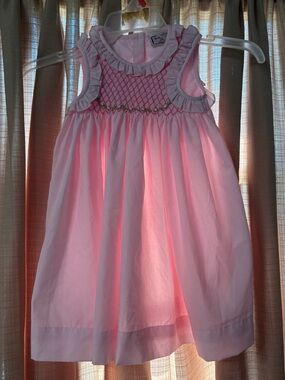 Prince Pink Smocked Ruffle-Trim Dress